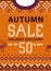 Autumn fall season sale discount banner. Scandinavian sweater.