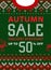 Autumn fall season sale discount banner. Scandinavian sweater.