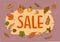 Autumn fall seasonal hand drawn cartoon doodle sale banner