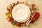 Autumn fall or thanksgiving table setting design
