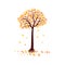 Autumn fall tree simple vector illustration