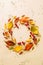 Autumn fall wreath design - colorful leaves