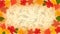 Autumn falling leaves. Banner. Nature background with red, orange, yellow foliage. Flying leaf. Season sale