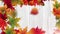 Autumn falling leaves with white wooden background placeholder animation video