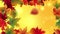 Autumn falling leaves with yellow background placeholder animation video