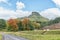 Autumn farm landscape on road to Garden Castle in Drakensberg