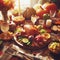 Autumn feast, Thanksgiving, AI generated Illustration