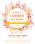 Autumn fermers market banner with leaves and floral elements in fall colors