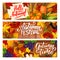 Autumn festival vegetable, berry harvest banners