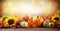 Autumn festive background. Joyful banner with warm seasonal colors