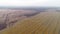 Autumn fields with quadcopter, flying drone