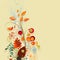 Autumn floral composition background