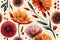 Autumn flowers form seamless patterns. Capturing the beauty of fall with warm colors and delicate petals. Ideal for creating cozy