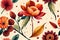 Autumn flowers form seamless patterns. Capturing the beauty of fall with warm colors and delicate petals. Ideal for creating cozy