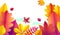 Autumn flyer template for your text. Vector Background of falling autumn leaves. Banner autumn landscape design template
