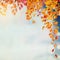 Autumn foliage background with brunches and falling tree leaves at sky with bokeh