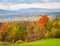 Autumn foliage colors brighten up the landscape