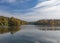 Autumn foliage with water reflection natural landscape