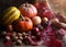 Autumn food design decoration composition with