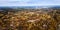 Autumn forest. Bright aerial panoramic landscape