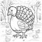 Autumn Forest Turkey Coloring Page For Toddlers