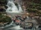 Autumn Forest waterfall near Terchova, Slovakia