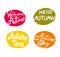 Autumn. Four bright multicolored templates welcome labels.