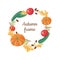 Autumn Frame. Fall Fruits, Vegetables Food Harvest