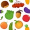 Autumn Fruits & Vegetables Seamless