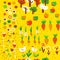 Autumn garden harvest seamless pattern. Cute design, vector illustration