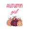 Autumn Girl quote with pumpkins with animal print