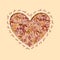 Autumn grapevine heart design. Floral love card.