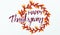 Autumn greeting card with text Happy Thanksgiving