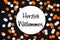 Autumn and Halloween Background With Text Herzlich Willkommen