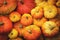 Autumn harvest background - group of pumpkins