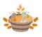 autumn harvest basket with different pumpkins happy thanksgiving holiday festival celebration concept