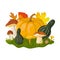 Autumn harvest illustration. Autumn seasonal food.