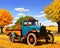 Autumn harvest produce crop antique pickup jalopy