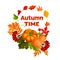 Autumn harvest pumpkin and leaf poster design