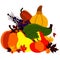 Autumn harvest of pumpkins, squash, squash and other vegetables. Vector illustration. AI generated