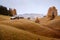 Autumn hazy landscape at Seiser Alm