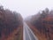 autumn highway road mist foggy weather