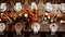 Autumn holiday tablescape, formal dinner table setting, table scape with elegant autumnal floral decor for wedding party and event