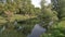 Autumn idyll on the Danube in a park in Regensburg