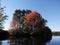 Autumn Island on the Water