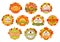 Autumn label and badge set of fall nature leaf