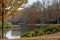 Autumn at the lake in the park