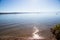 Autumn at Lake Starnberg, bright blue sky, glittering water