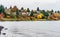 Autumn Lakefront Homes Illustration