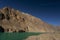 Autumn landscape with atabad lake and boats , photography of northern areas of gilgit baltistan pakistan